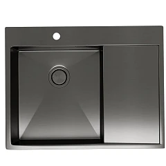 Кухонная мойка Санприз Averno SZ2365BL 65*50 с крылом оружейная сталь