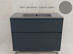 Тумба с раковиной Style Line Лима 100 напольная графит (раковина Line 100*48 серый шелк)