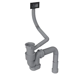 Сифон для одночашевой кухонной мойки Санприз Orta SZ3001SS с выпуском полированная сталь