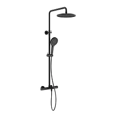 Душевая стойка Sancos Etna SC9008BG с термостатом и изливом черная матовая