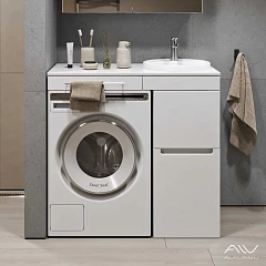 Тумба с раковиной Alavann Cosmetic 100 L/R белый