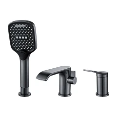 Смеситель на борт ванны Shevanik S4112T оружейная сталь