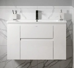 Тумба под раковину Alavann Eva 100 белый глянец