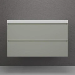 Тумба с раковиной Style Line Манхэттен 100 подвесная олива