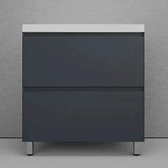 Тумба с раковиной Style Line Манхэттен 80 напольная графит