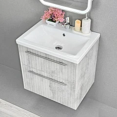 Тумба с раковиной Alavann Emma 60 серый бетон (раковина Como 60)