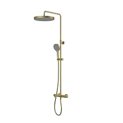 Душевая стойка Iddis Duna DUNMGSTi06 с термостатом и изливом золото матовое