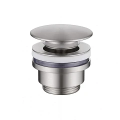 Донный клапан ABBER AF0011SP без перелива, клик-клак, сатин