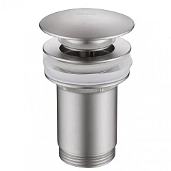 Донный клапан ABBER AF0010SP с переливом, клик-клак, сатин