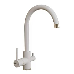 Смеситель Uperwood UPD-003-02 для кухни с функцией подключения фильтра белый/хром