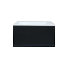 Тумба под раковину Uperwood Lotus Premium 80 черная, подвесная