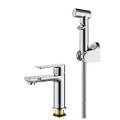 Смеситель Splenka S05.12 для раковины с гигиеническим душем хром