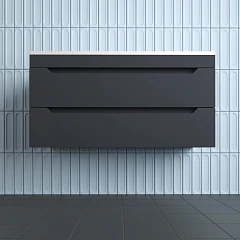 Тумба с раковиной Style Line Остин 100 подвесная графит