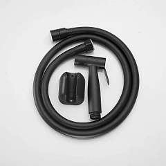 Гигиеническая лейка Splenka S460.50 с держателем и шлангом черная матовая