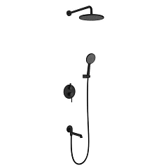 Душевой комплект Raglo R20.27.06 с изливом скрытый монтаж черный матовый