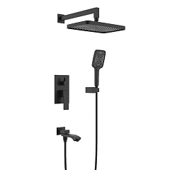 Душевой комплект Raglo R01.27.06 с изливом скрытый монтаж черный матовый