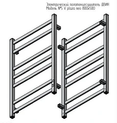 Электрический полотенцесушитель Двин V Plaza Neo 50*80 L/R графит