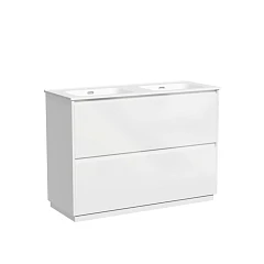Тумба под раковину Sancos Libra 120 напольная белый глянец для двойной раковины