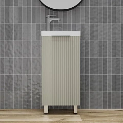 Тумба с раковиной Style Line Соло 40 L/R санд серая галька