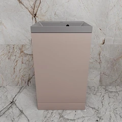 Тумба с раковиной Style Line Моно 50 L/R санд пудровый (раковина Asti 50*45 серый шелк)