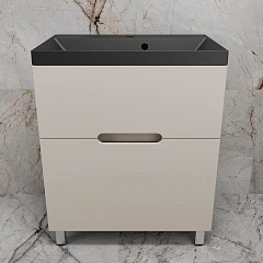 Тумба с раковиной Style Line Матис 70 напольная крем (раковина Asti 70*45 антрацит)