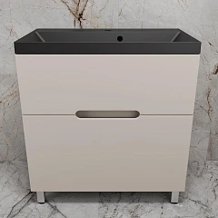 Тумба с раковиной Style Line Матис 80 напольная крем (раковина Asti 80*45 антрацит)
