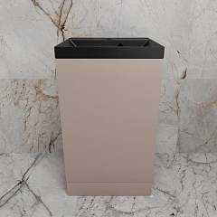 Тумба с раковиной Style Line Моно 50 L/R санд пудровый (раковина Asti 50*45 антрацит)