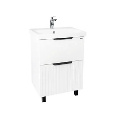 Тумба с раковиной Viant Сицилия VSIC60MDBEL-T2Y 60 напольная белая матовая (раковина Moduo 60)