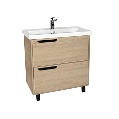 Тумба с раковиной Viant Кёльн VKEL80FOSD-T2Y 80 напольная светлое дерево (раковина Фостер 80)