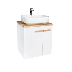 Тумба под раковину Viant Мюнхен VMUN60NBEL-T2STP 60 подвесная белая со столешницей