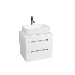 Тумба под раковину Viant Марсель VMAR57N-T2YP 60 подвесная белый глянец со столешницей