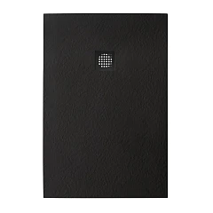 Душевой поддон BelBagno Uno 120*80*3,5 прямоугольный черный с сифоном и черной матовой декоративной накладкой