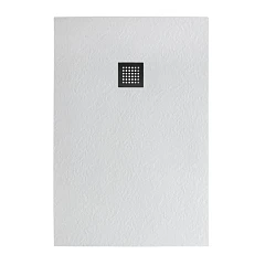 Душевой поддон BelBagno Uno 120*80*3,5 прямоугольный белый с сифоном и черной матовой декоративной накладкой