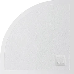 Душевой поддон BelBagno Uno 90*90*3,5 четверть круга белый с сифоном и белой матовой декоративной накладкой