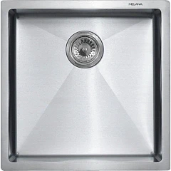 Кухонная мойка Melana ProfLine 50*50 врезная квадратная сатин без отверстия под смеситель