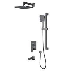 Душевой комплект Rush Thira TR3635-60Grey с изливом графит