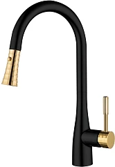 Смеситель DQ Rhein Schiller DA1462517A для кухни выдвижной излив черный/золото