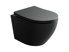Подвесной унитаз Ceramicanova Uno 36*49 черный матовый безободковый с крышкой-сиденьем микролифт Slim