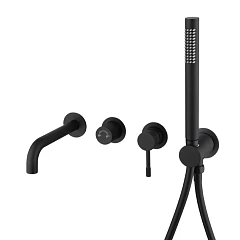 Смеситель Boheme Uno 464-3-B для ванны и душа скрытый монтаж черный матовый
