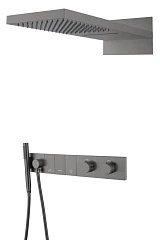 Душевой комплект Boheme Zodiac 133-GM с термостатом графит
