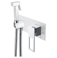 Гигиенический душ со смесителем Boheme Q 147-WCR скрытый монтаж белый матовый/хром