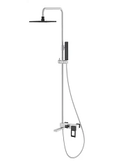 Душевая стойка Boheme Q 148-WB с изливом белая матовая/черный