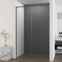 Душевая дверь в нишу Vincea Ultima 140*200 L/R профиль вороненая сталь без поддона