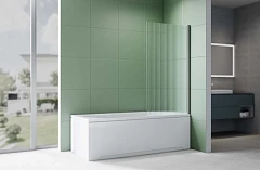 Шторка на ванну Aquatek AQ.BS.080.2GM 80*150 L/R профиль вороненая сталь стекло рифленое