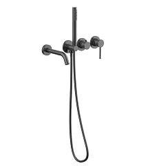 Смеситель Vincea Groove VBTW-4G1GM для ванны и душа скрытый монтаж вороненая сталь