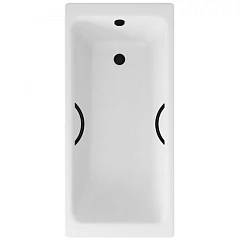 Чугунная ванна Delice Parallel 170х70 с черными матовыми ручками