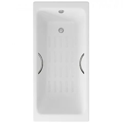 Чугунная ванна Delice Parallel 170х70 с ручками и антискользящим покрытием (комплект)