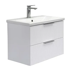 Тумба с раковиной Comforty Лима 70П2 белая матовая, подвесная с раковиной Como 70