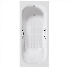 Чугунная ванна Delice Malibu 170х75 с ручками и антискользящим покрытием (комплект)