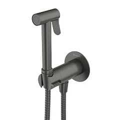 Гигиенический душ со смесителем Aqueduto Pureza PUR0145 с прогрессивным картриджем скрытый монтаж оружейная сталь